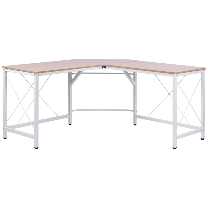Кутовий стіл HOMCOM L-Desk 150x150x76см Кутовий стіл з МДФ в натуральному кольорі для домашнього офісу та навчання