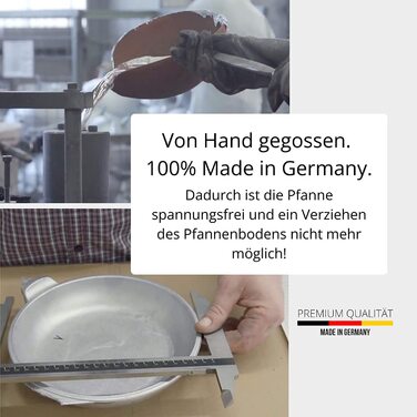 Сковорода-сковорода для смаженого яйця Liwanzenpann 26 см з литого алюмінію з антипригарним покриттям, індукційна Ручна виливок в німецькому стилі