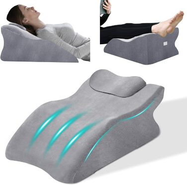 Ортопедична подушка Zepphi для ніг та спини з Memory Foam - для комфортного сну та відпочинку вдома (сіра)