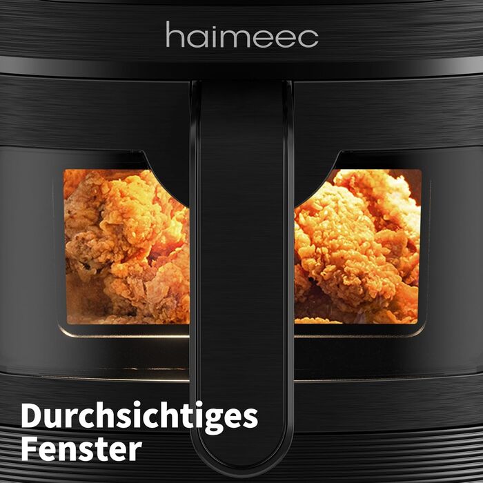 Фритюрниця повітряна 6л з вікном, без олії, 8-в-1, 30-200°C, 78 рецептів, антипригарне покриття, тиха робота