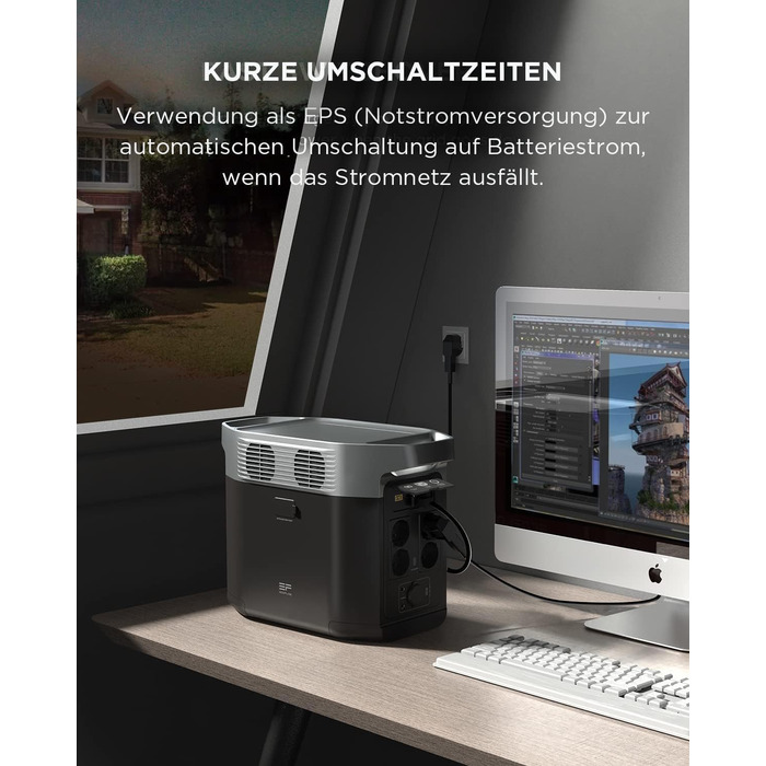 EcoFlow Delta 2 - портативна електростанція 1024Wh, сонячний генератор, LiFePO4 акумулятор, розширювана ємність до 3kWh, швидка зарядка, для кемпінгу та подорожей