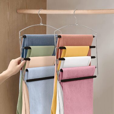 Набір вішалок для штанів Housolution 4 шт. з антиковзним покриттям, чорного кольору