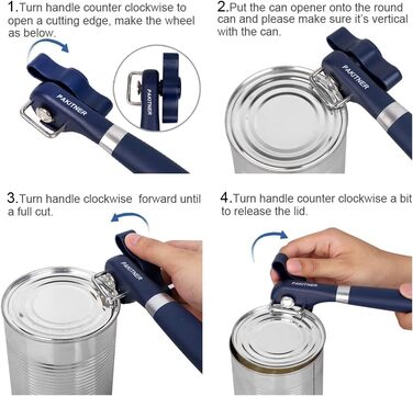 Безпечний відкривач консерв, ручний, з гладкими краями, боковий, ергономічний, для кухні та ресторану, колір морської хвилі