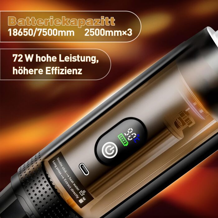 ADOGO Портативна кавомашина для еспресо з акумулятором, 20 Bar, електрична, сумісна з капсулами NS та меленою кавою, для подорожей та кемпінгу