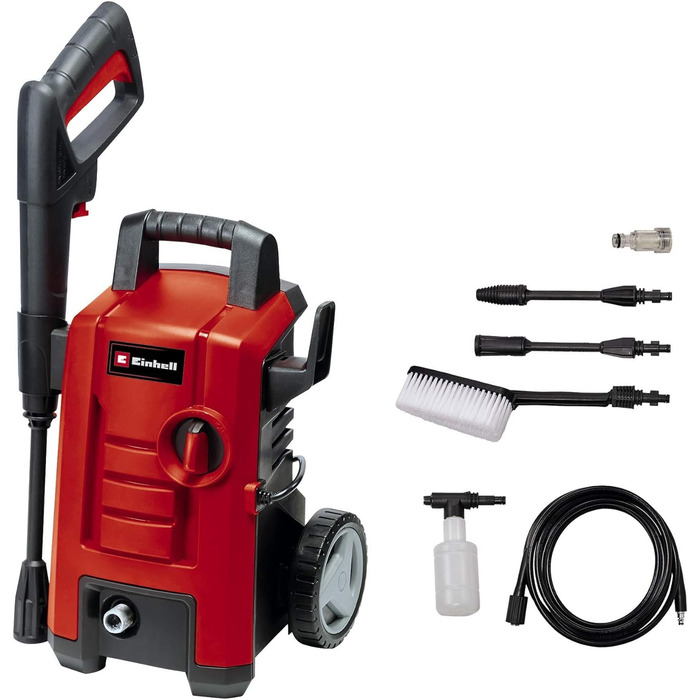 Мийка високого тиску Einhell TC-HP 130 (1500 Вт, 130 бар, модульна система Quick-Couple, шланг, пістолет, ланц, насадки, щітка, контейнер для миючого засобу)