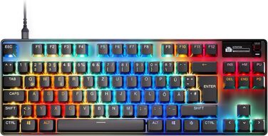 Клавіатура SteelSeries Apex Pro TKL Gen 3 - ігрова, механічна, TKL, Hall Effect, OmniPoint 3.0, German QWERTZ, чорна
