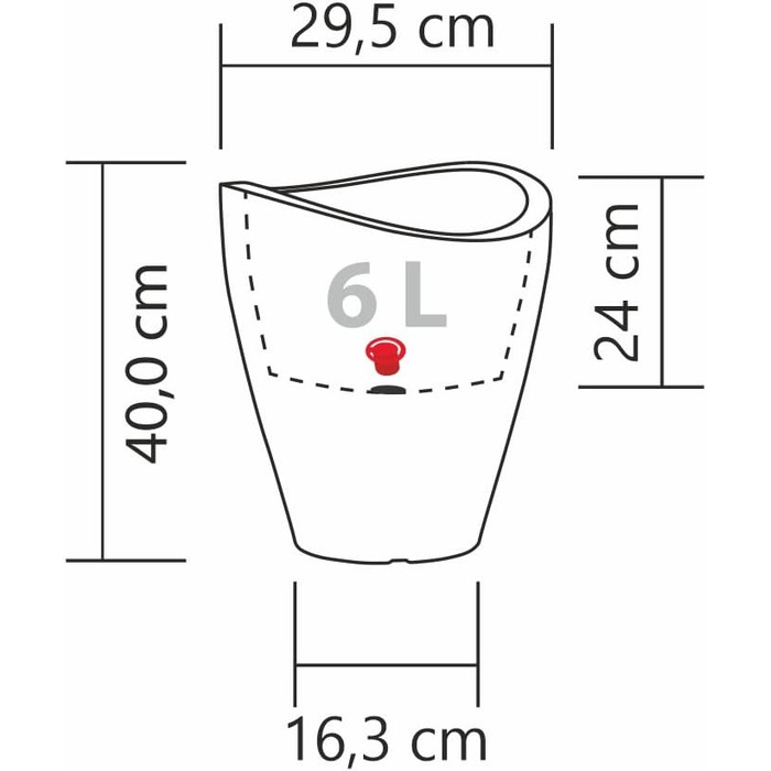 Ваза Scheurich Wave Globe High, чорно-гранітний колір, діаметр 29.8 см, висота 40 см, об'єм 6 л