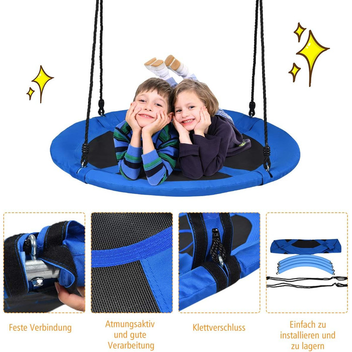 Шоукель DREAMADE для саду: регульована висота, діаметр 100 см, до 150 кг, для дітей та дорослих (блакитний)