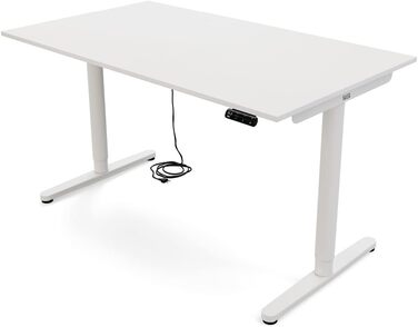 Дитяча парта Yaasa Desk Basic S, регульована по висоті, 120x70 см, вкл. ключовий замок, USB-порт для зарядки, парта, що росте разом з дитиною (біла, 140x80 см)