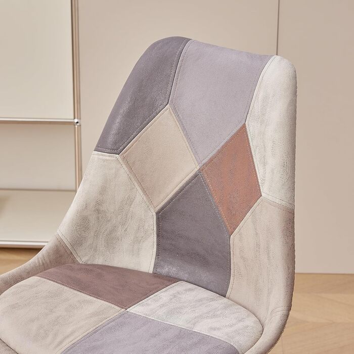 Стільці для їдальні в скандинавському стилі, ретро-дизайн, з м'яким сидінням, для кухні та офісу, з масивними буковими ніжками (набір 4 шт., сірий)