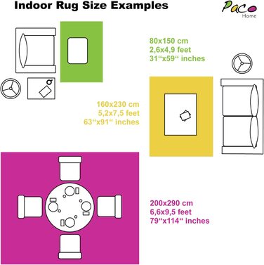 Домашній килим Paco для вітальні, Вінтажний, з коротким ворсом, для спальні, сучасний геометричний дизайн, розмір колір (80x150 см, сірий 2)
