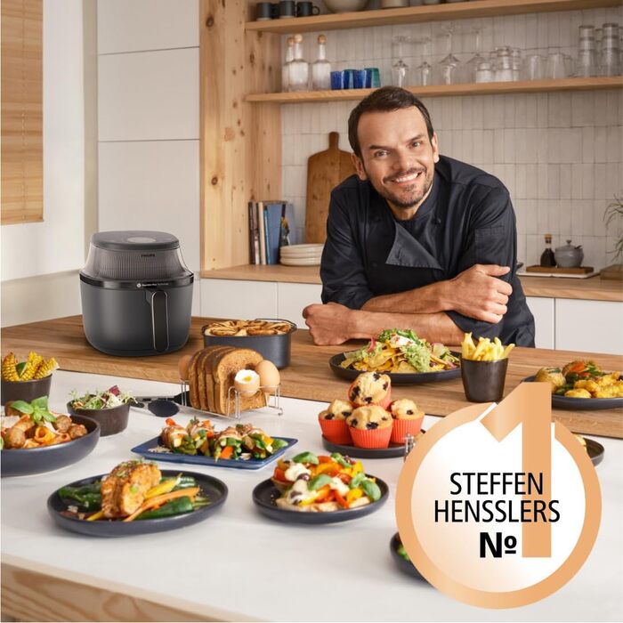 Фритюрниця Philips Airfryer 3000 Series 7.2 л з віконцем, 16-в-1, RapidAir Plus, видалення жиру, легке очищення, додаток HomeID
