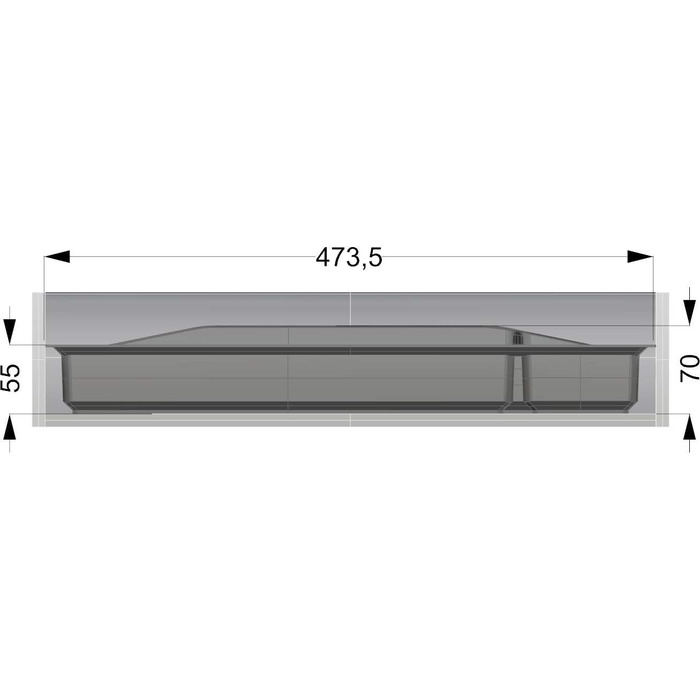 Шухляда для столових приборів Lana 60 мм, 473,5 мм x 519 мм (біла, 526 мм x 473,5 мм)