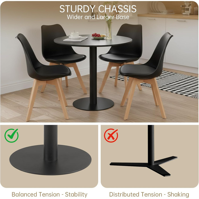 Круглий обідній стіл для кухні, вітальні, балкону. Білий, 70x70 см.