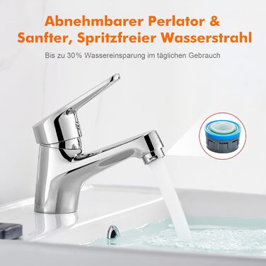 Змішувач для умивальника Ibergrif M11050 з одним важелем, високий (60 мм), хром, без підйомника, керамічна картридж, без крапель, водозберігаючий, 3/8″ з'єднання