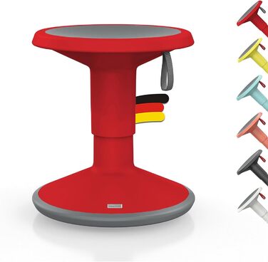 Ергономічний пуф Interstuhl UPis1 з ефектом гойдання - регульована висота, неслизьке дно та захист від перекидання - офісний пуф (Червоний, UP Junior)