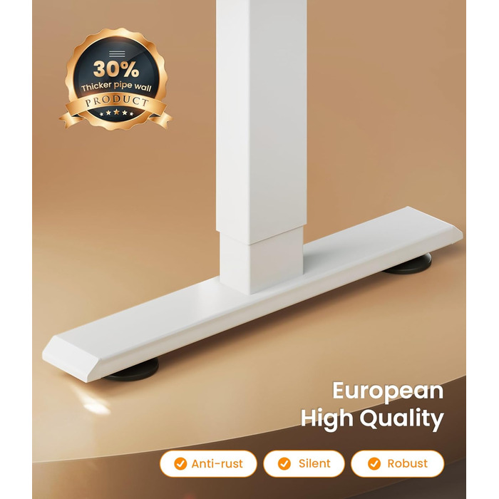 Електричний регульований стіл MAIDeSITe T1 Pro (білий) з 4-ма пам'ятями, міцний мотор та стійка металева база