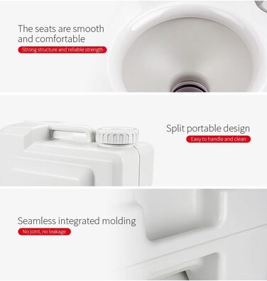 Інноваційна портативна інжекторна туалет Seaflo LIGHTEU 4.75 Gallonen для кемпінгу, дому, трейлера