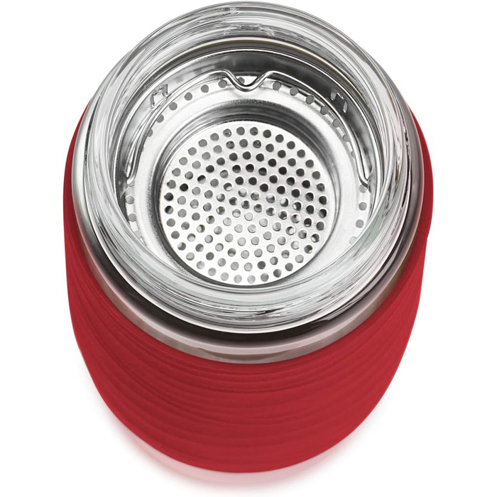 Чайний горнятко Emsa N20805 Teebecher з подвійними стінками, 0.4 л, знімний фільтр, без BPA, герметичне, не протікає, придатне для миття в посудомийній машині, 360° отвір (Червоний)