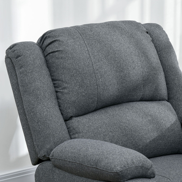 HOMCOM Recliner Ручна вантажопідйомність до 150 кг Льон Реклайнер для телевізора Реклайнер для телевізора з бічною ручкою та підставкою для ніг