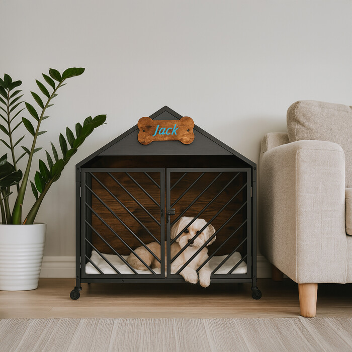 Клітка для собак Relaxdays для дому на колесах