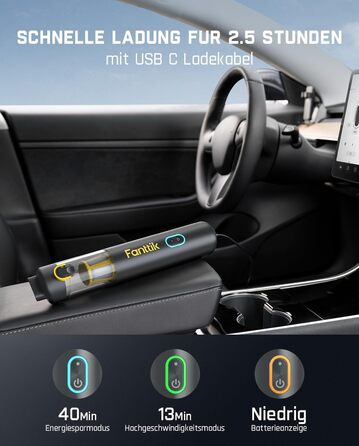 Акумуляторний автомобільний пилотяг Fanttik Slim V8 APEX, портативний ручний міні-пилотяг 4-в-1 RobustClean™, потужність 19000 Па/45 AW, 2 режими всмоктування, для авто, офісу та клавіатур (Сірий)