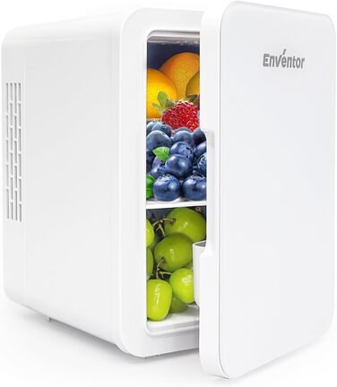 Портативний міні-холодильник Enventor 10 л, 220V/12V, охолоджувач і підігрівач з LCD-дисплеєм для авто, подорожей, косметики, напоїв, їжі, білий