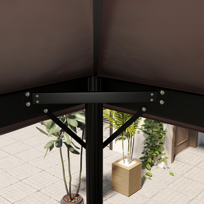 Покриття для садового павільйону 3x4 м, двошарове, з оксфордської тканини 600D з дренажними отворами, колір кавовий