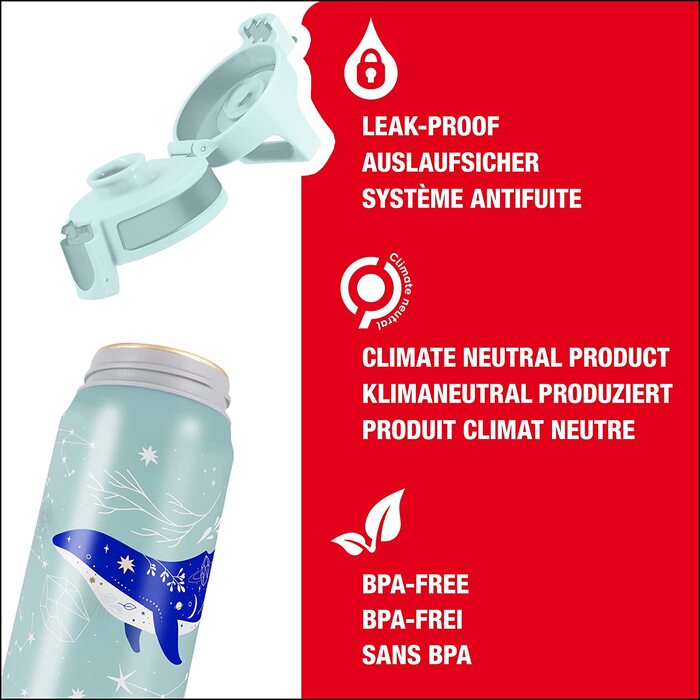 Дитяча пляшка для пиття SIGG WMB One Brave Eagle об'ємом 0,6 л, Дитяча пляшка для пиття, що не містить забруднюючих речовин і герметична, алюмінієва пляшка для води, полегшена як пір'їнка, (занурення)