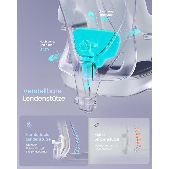 Офісний стіл SONGMICS: ергономічне крісло, ігровий стул, регульована поперекова підтримка, підголовник, підлокітники, для різного зросту, до 150 кг, OBN067BH01 (Верблюжий + Хмарний білий)