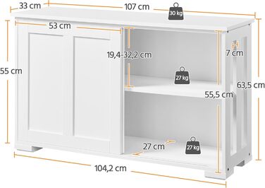 Білий комод-буфет у кухню Yaheetech з полицями та висувними шухлядами