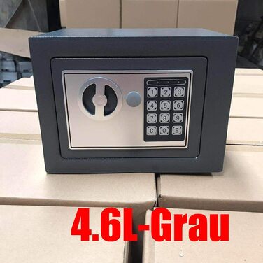 Сейф Tresor з подвійним сувальдним замком, сталь, електронний замок та 2 ключі, 4.6L, сірий