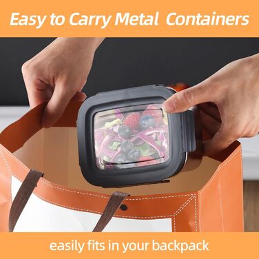 Набір контейнерів для їжі Misichao з нержавіючої сталі (3 шт x 600 мл) - герметичні, для кухні та обіду