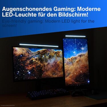 USB лампа REV Monitor з акумулятором, 49 см, кріпленням, 130 лм, 3 кольори, чорна