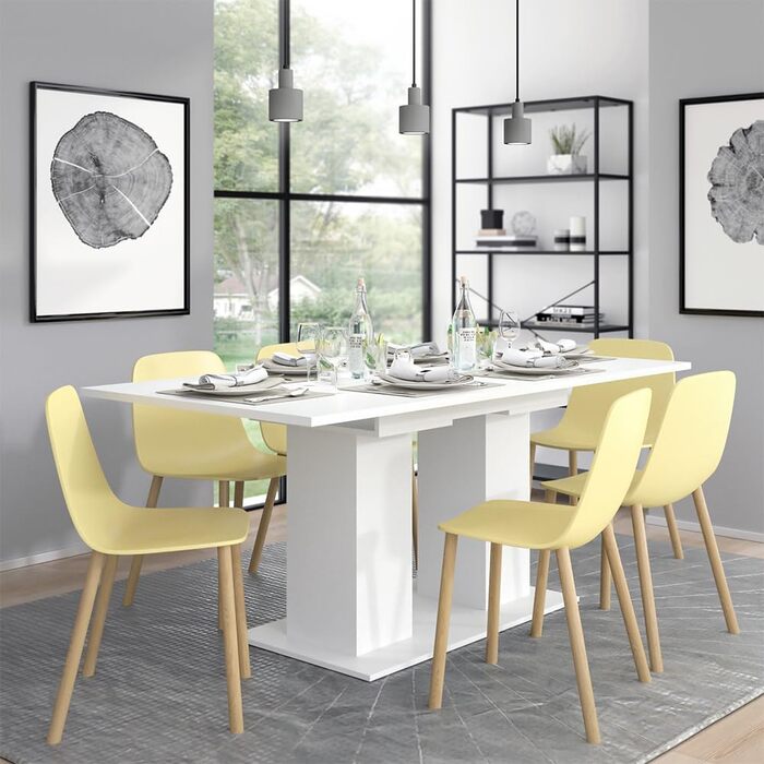 Розсувний обідній стіл Vicco Dix, дуб Goldkraft, 140 x 90 см, колір білий / Flyaway Orchidee