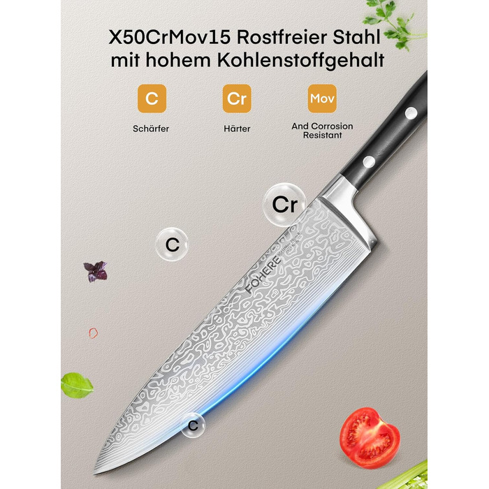 Набір кухонних ножів Messerblock 6 шт. з поворотним блоком 360°, сталь 5Cr15, з точилкою та підставкою для телефону