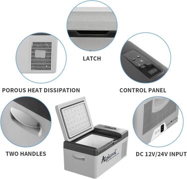 Автомобільний холодильник Alpicool C15 15л 12V/220V - портативний міні-холодильник для авто, кемпінгу, човна з USB, -20°C - +20°C