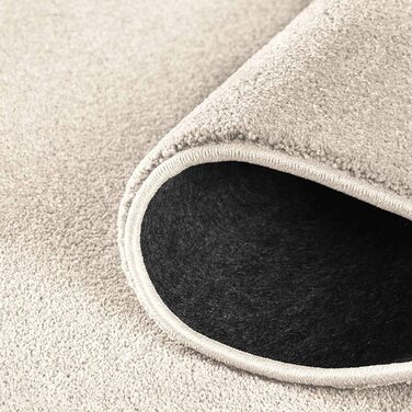 Килим таракарпет з коротким ворсом м'яке дизайнерське однотонне підлогове покриття Мадрид підходить для вітальні, дитячої, спальні та кухні сріблястий колір 080x150 см (80x250 см, кремовий)