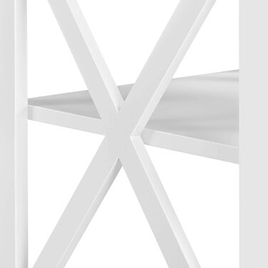 Журнальний стіл Yaheetech 3-ярусна тумбочка Тумбочка з Х-подібними ніжками столу Журнальний столик Журнальний столик для спальні та вітальні, 40x40x61см, білий