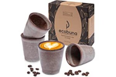 Набір чашок для еспресо ECOBUNA (4x120 мл) з Португалії - кавові чашки з фаянсу-маленькі кавові чашки без ручки - їх можна мити в посудомийній машині-ідентифікатор