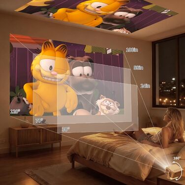 Міні проектор YOTON Y3 1080P: портативний для кінотеатру вдома, з авто-корекцією та HDMI/USB/Phone/PS5, жовтий