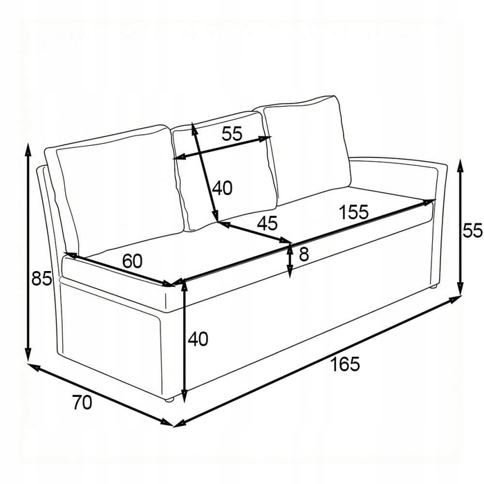 Комплект садових меблів із техноротанга EMWOmeble, сірий, 5 предметів