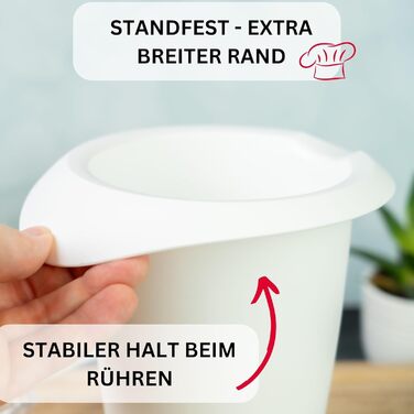 Набір кухонний та для випічки Westmark Duo 4 шт. (Quirltopf 1 л, миска 3,5 л, мірна склянка 1 л, скребок для тіста), пластик/силікон, прозорий/білий/червоний/чорний