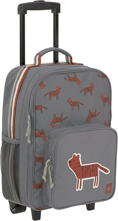 Повсякденний дитячий дорожній чемодан на візку з ремінцем і коліщатками 46 см, 3 роки (тигр)