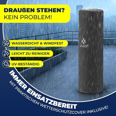 Газовий обігрівач KESSER® KE12 - Тепло для тераси: 10 кВт, з захисним чохлом, чорний (Газовий балон не входить у комплект)