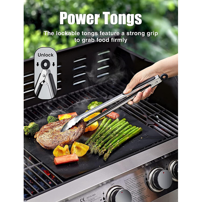 Набір гриль-посуду з нержавіючої сталі, 20 предметів. Ідеальний подарунок для чоловіків, для барбекю, пікніків та кемпінгу.