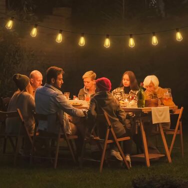 Ланцюжок вогнів GLUROO для вулиці, диммування, 45.7м, вологостійкий, з пульт, 75+2 G40, LED, для саду