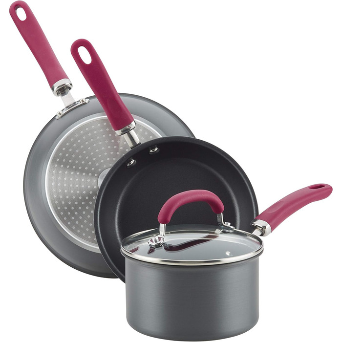 Набір посуду Rachael Ray, 11 предметів, з антипригарним покриттям, з хард-анодованого алюмінію (сірий)