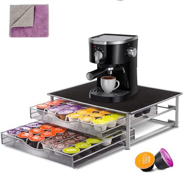 Тримач для капсул кави MASTERTOP для Dolce Gusto, 2 яруси, 72 капсули, органайзер, з мікрофіброю для чищення