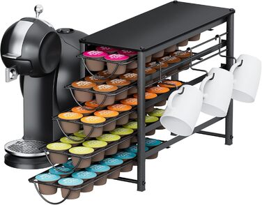 Тримач для капсул кави Dolce Gusto, органайзер для 70 капсул, 5-ярусний металевий ящик з тихими направляючими та антиковзними ніжками